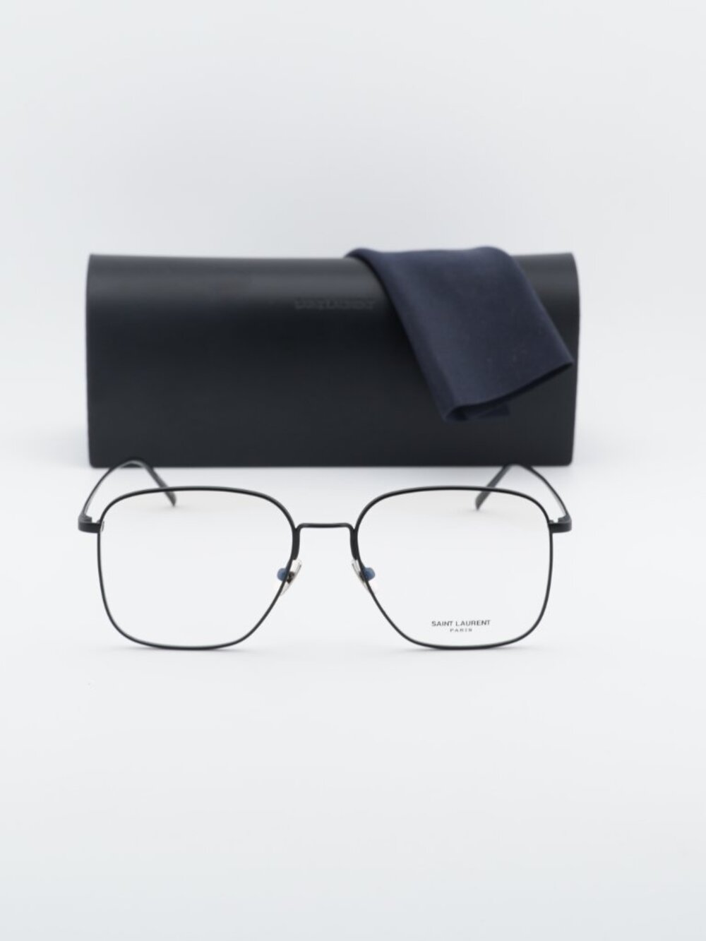 Saint Laurent SL491 004 Square Eyeglasses – Matte Black 55mm - Picture 2 of 9